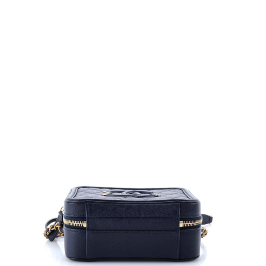 Filigree Vanity Case Quilted Caviar Small