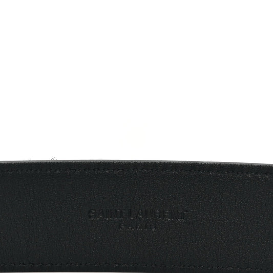 Saint Laurent Suede Calfskin Monogram Square Buckle Belt 90 36 Black
