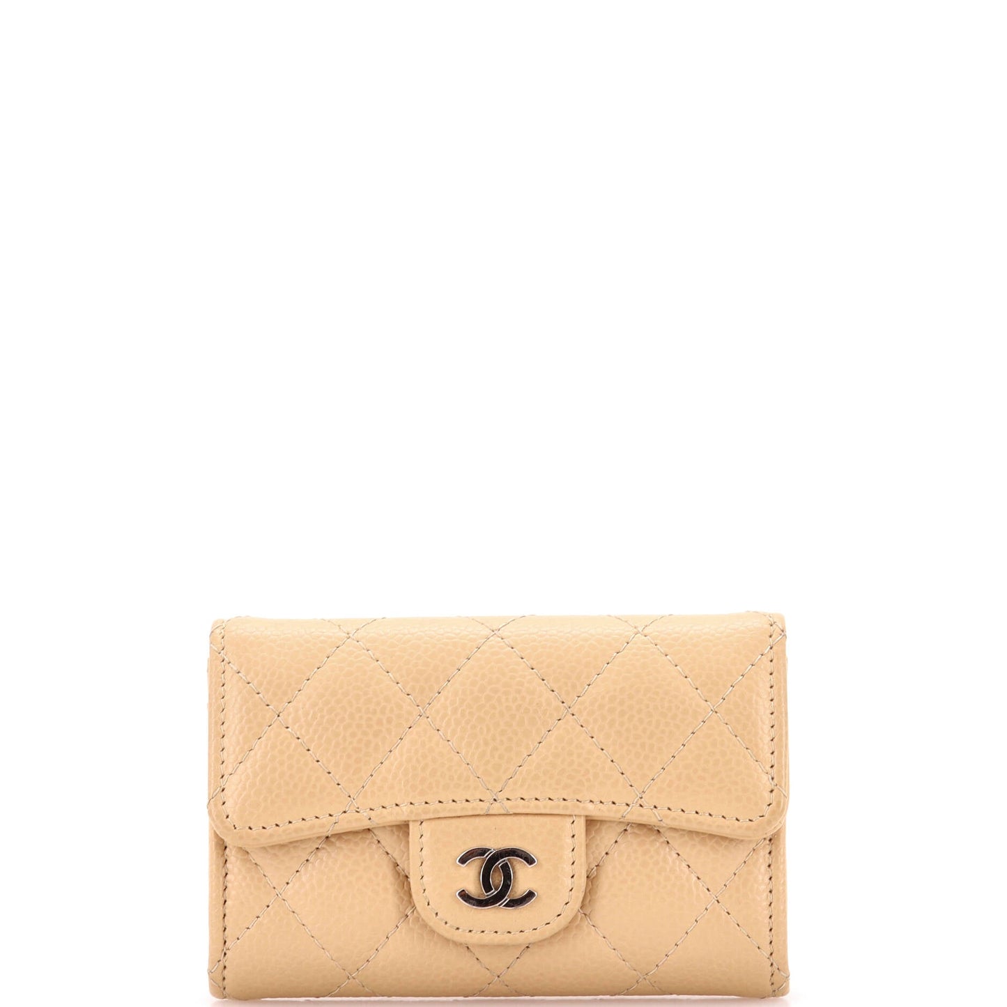 Classic Flap Card Case Quilted Caviar