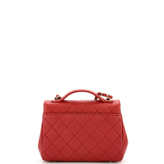 Business Affinity Flap Bag Quilted Caviar Small