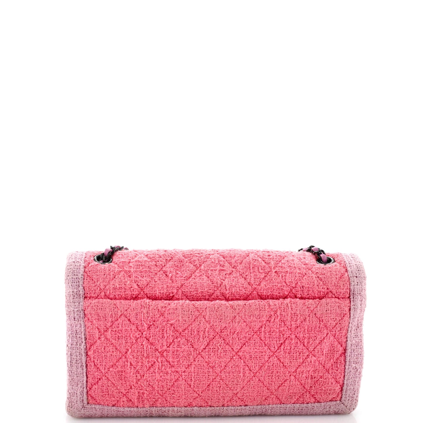 Two Tone Flap Bag Quilted Tweed Small