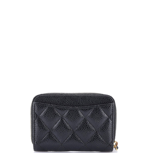CC Zip Coin Purse Quilted Caviar Small
