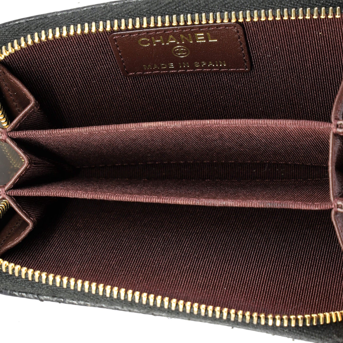 CC Zip Coin Purse Quilted Caviar Small