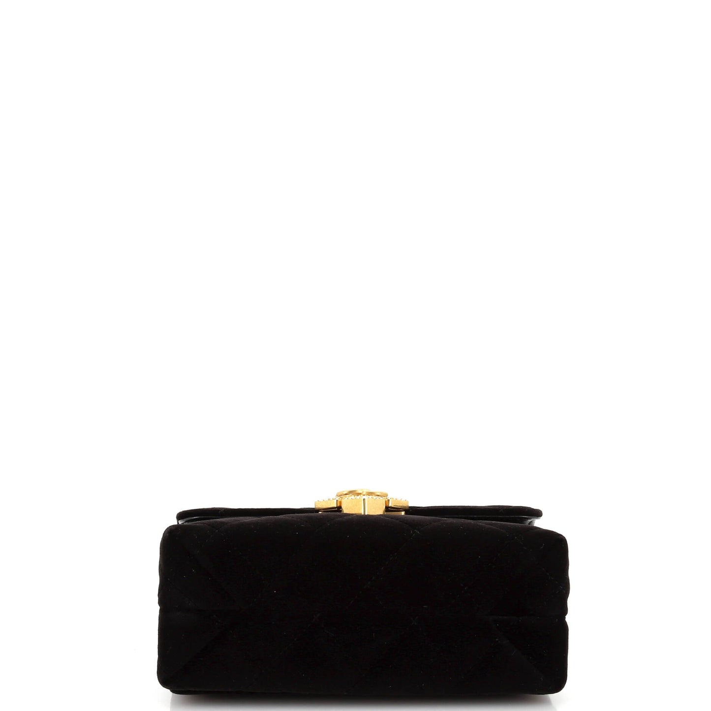 Diamond Lock CC Flap Bag Quilted Velvet with Crystals Mini