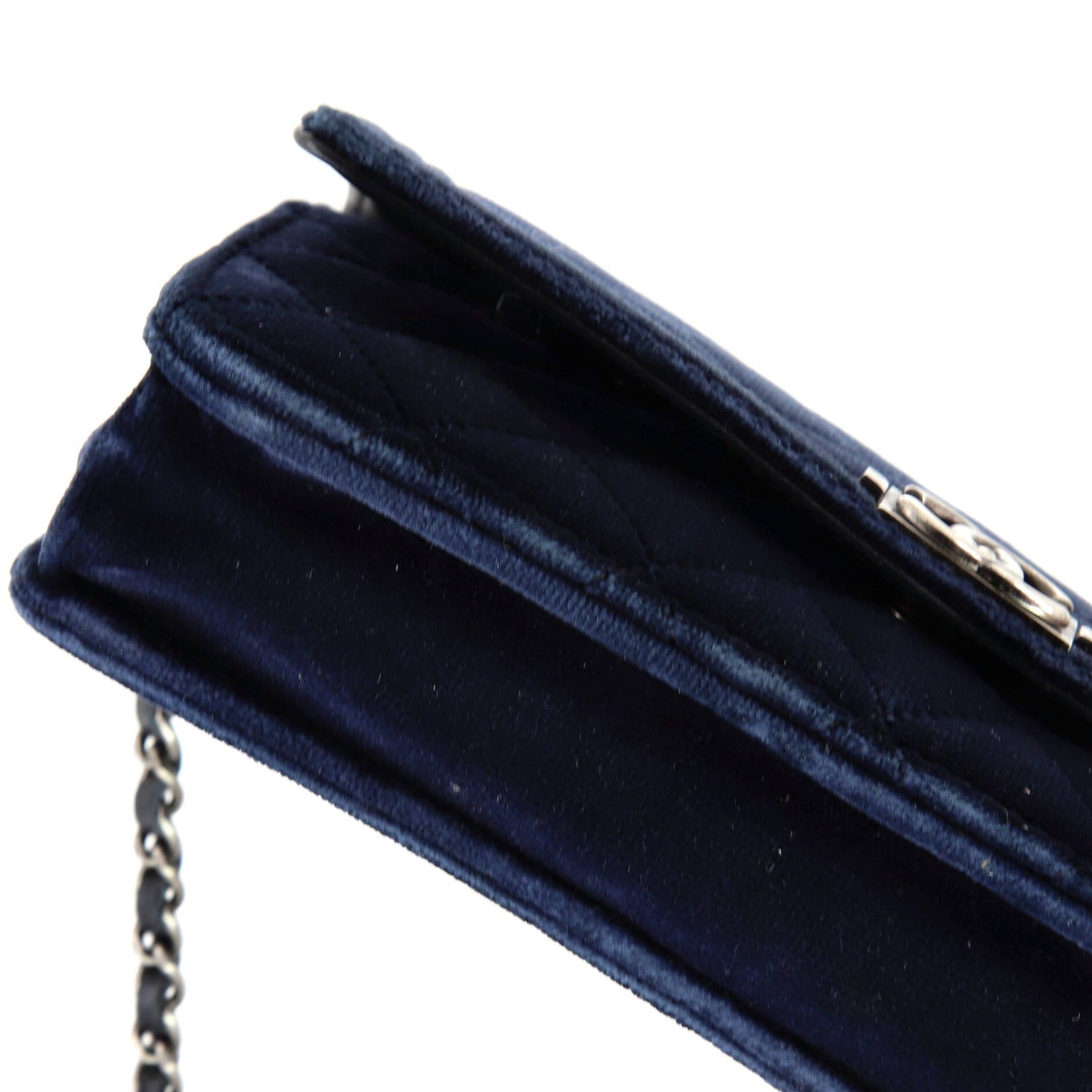 Boy Wallet on Chain Quilted Velvet