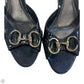 Shoes Luxury Designer By Gucci In Navy, Size: 8.5