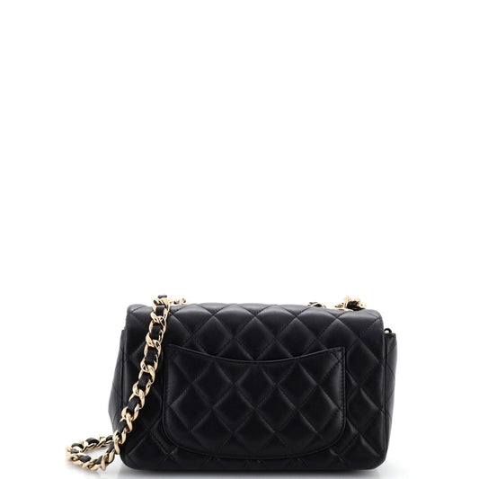 Coco Charms Classic Single Flap Bag Quilted Lambskin Mini