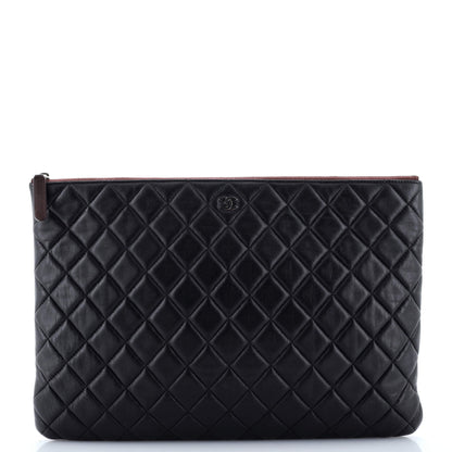 O Case Clutch Quilted Lambskin Large