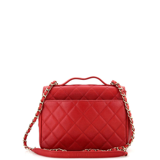 Business Affinity Flap Bag Quilted Caviar Small