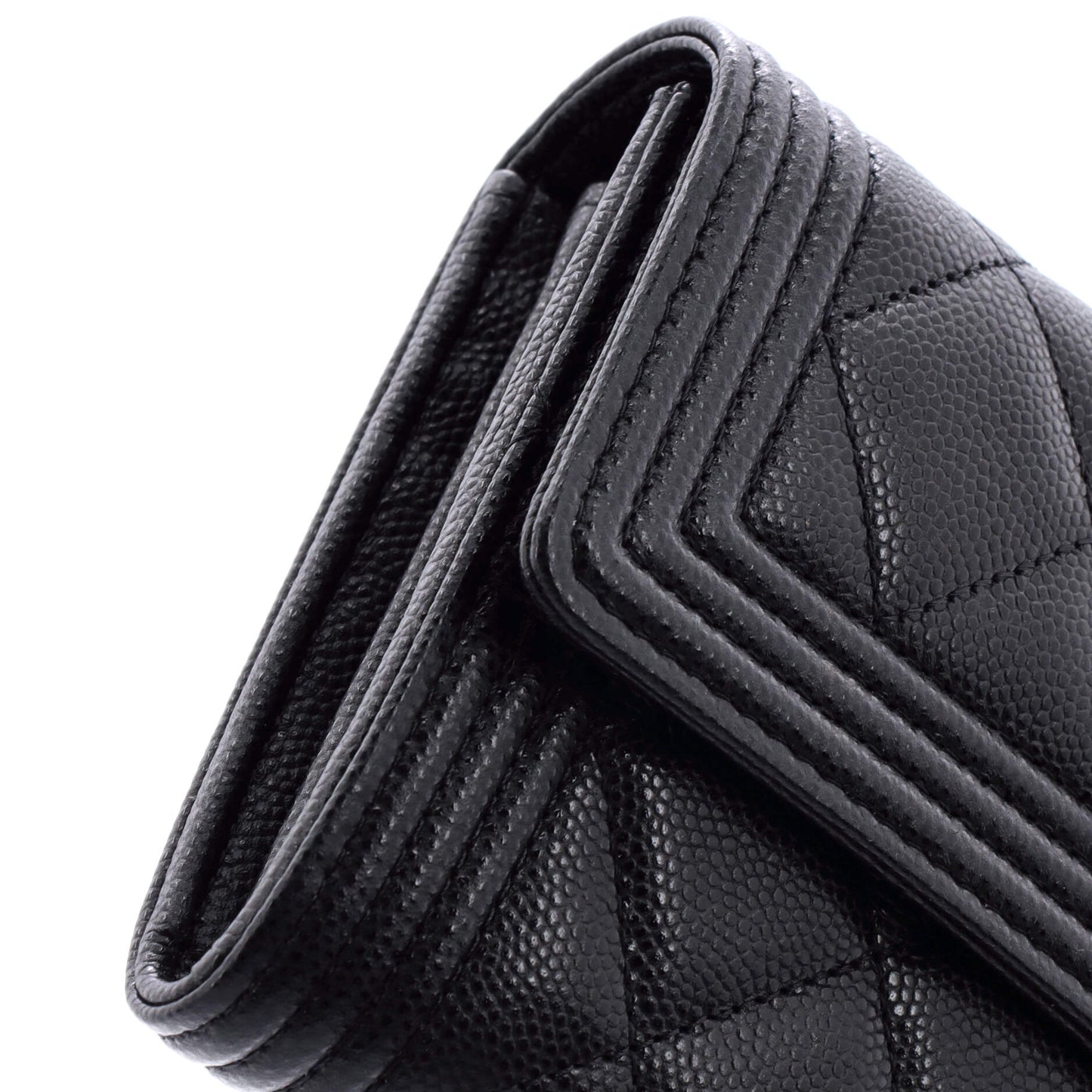 Boy Flap Wallet Quilted Caviar Long