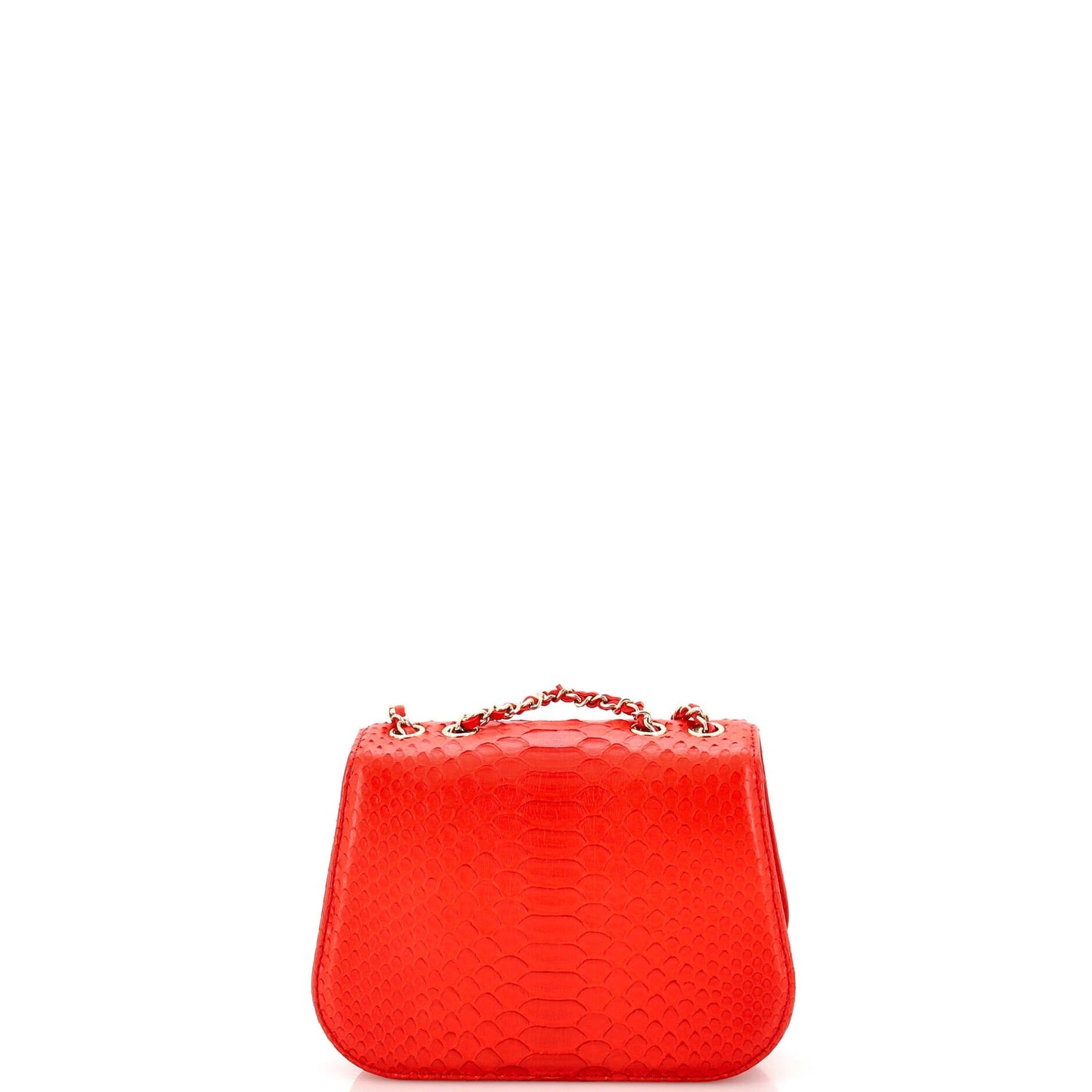 Braided Chic Flap Bag Python Small