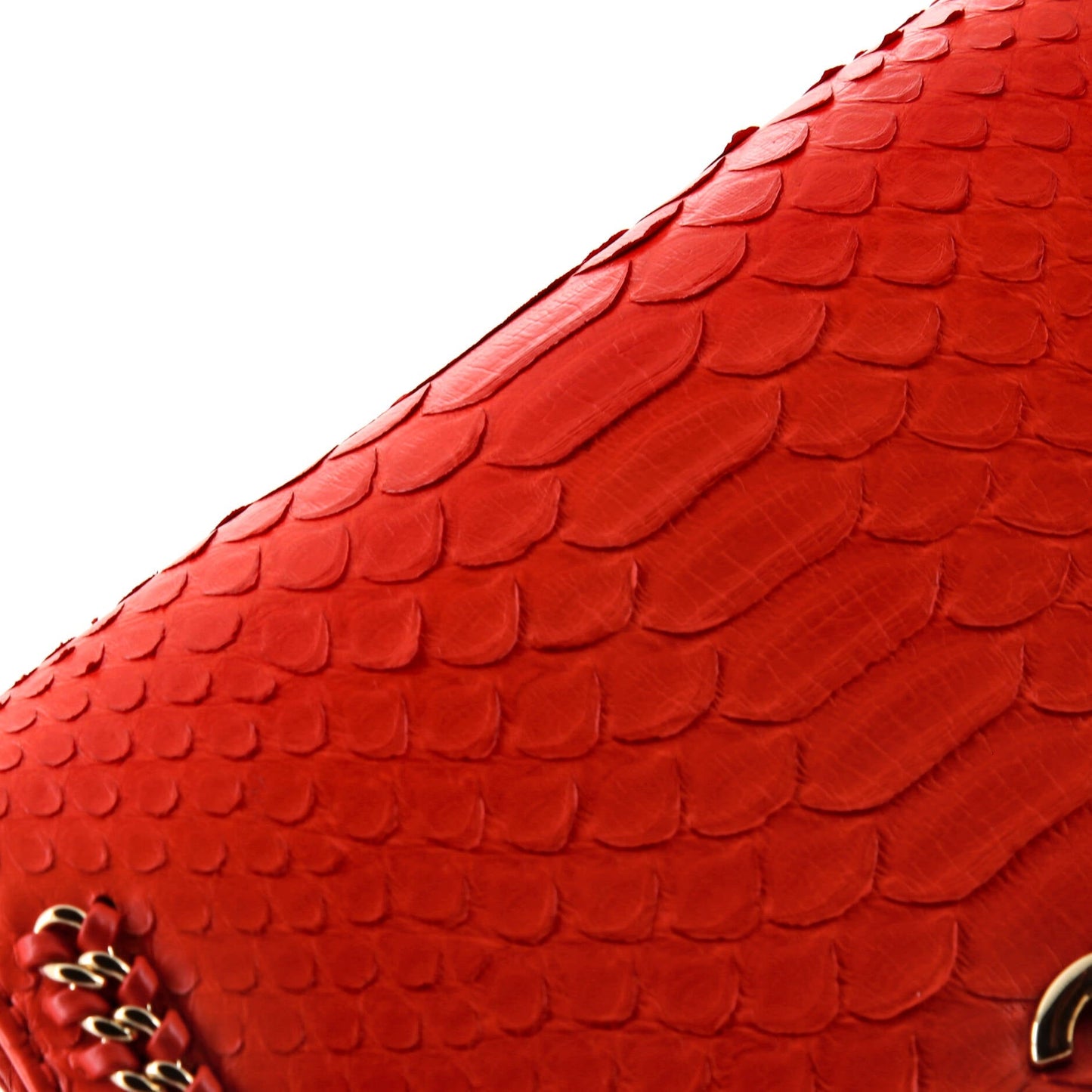 Braided Chic Flap Bag Python Small