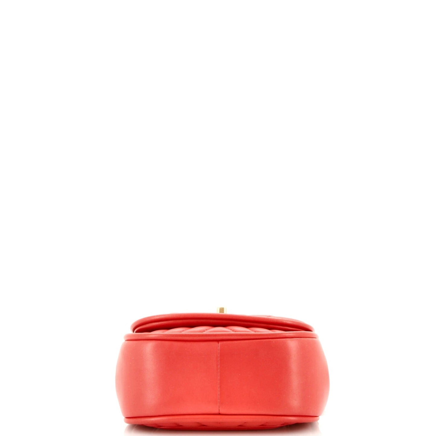 Reversed Round Flap Bag Chevron Lambskin Mini