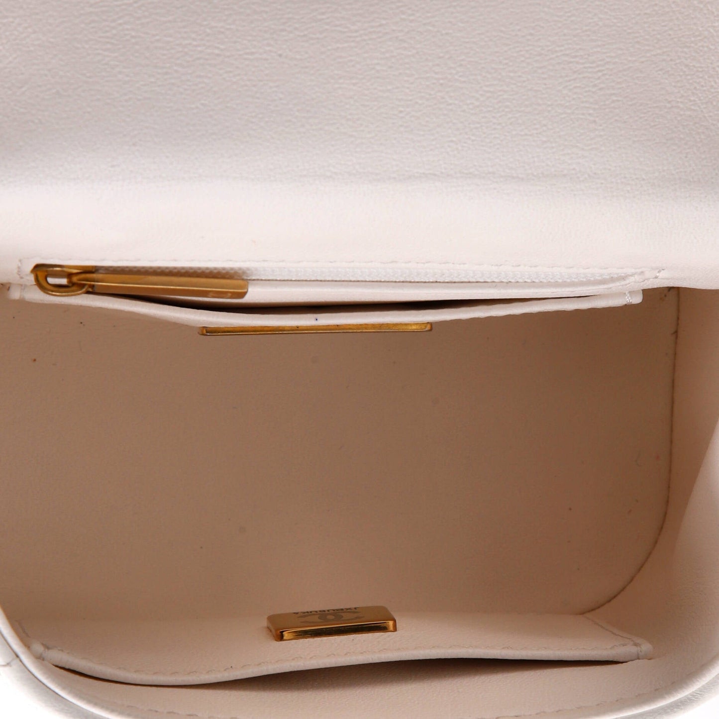 CC Top Handle Flap Vanity Case Quilted Lambskin Small