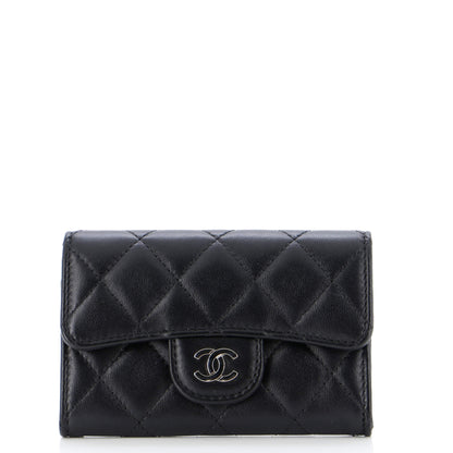 Classic Flap Card Case Quilted Lambskin