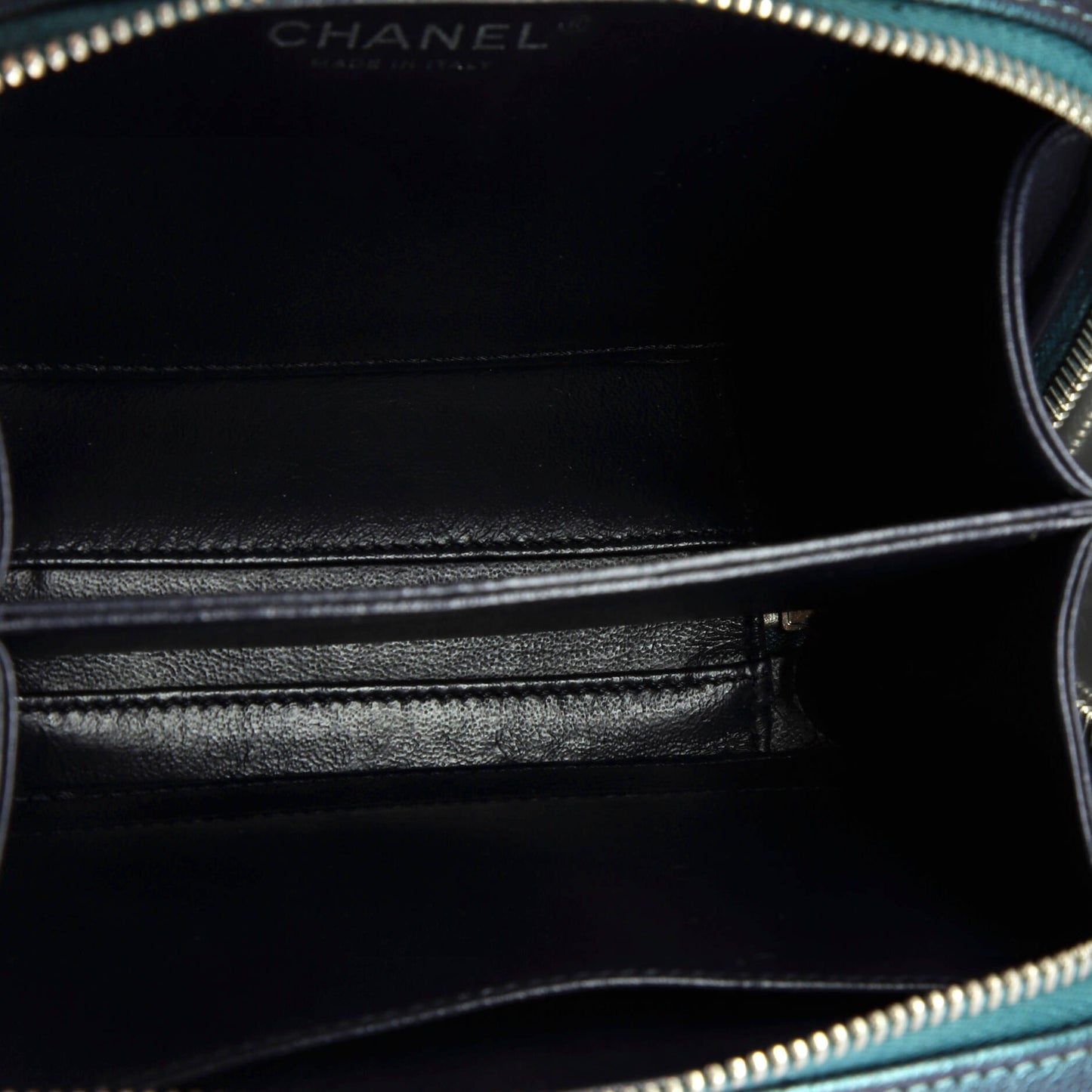 Filigree Vanity Case Quilted Iridescent Caviar Small