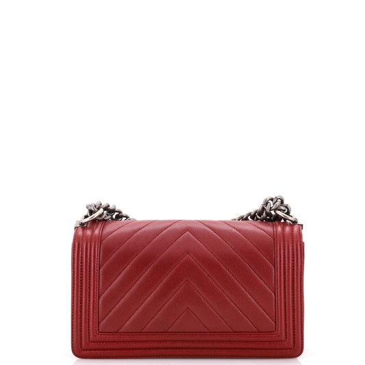Boy Flap Bag Chevron Caviar Old Medium