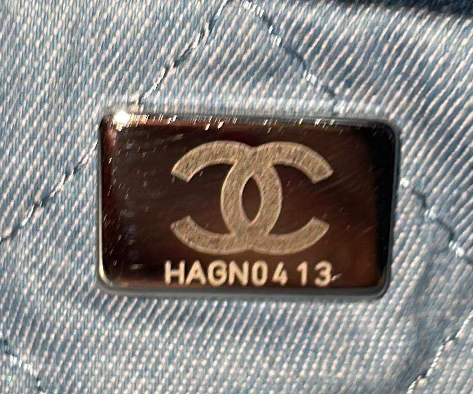 22 Chain Hobo Denim with Sequins Medium