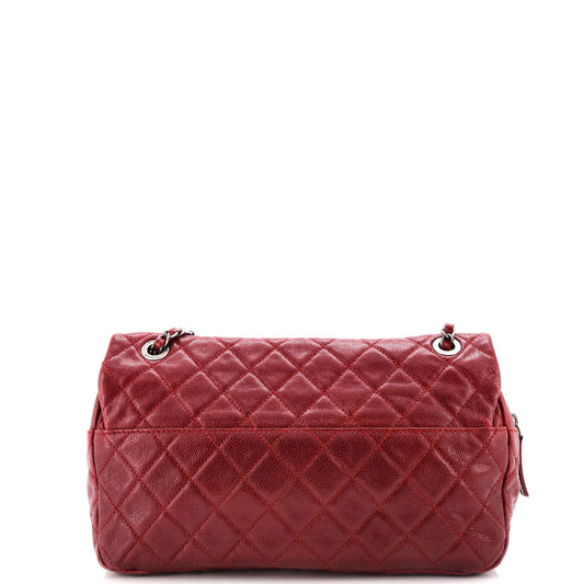 Easy Flap Bag Quilted Caviar Large