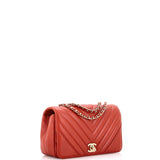 Statement Flap Bag Chevron Calfskin Small