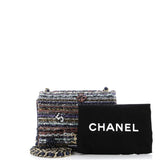 Square Classic Single Flap Bag CC Sequin Embellished Mixed Fibers Mini
