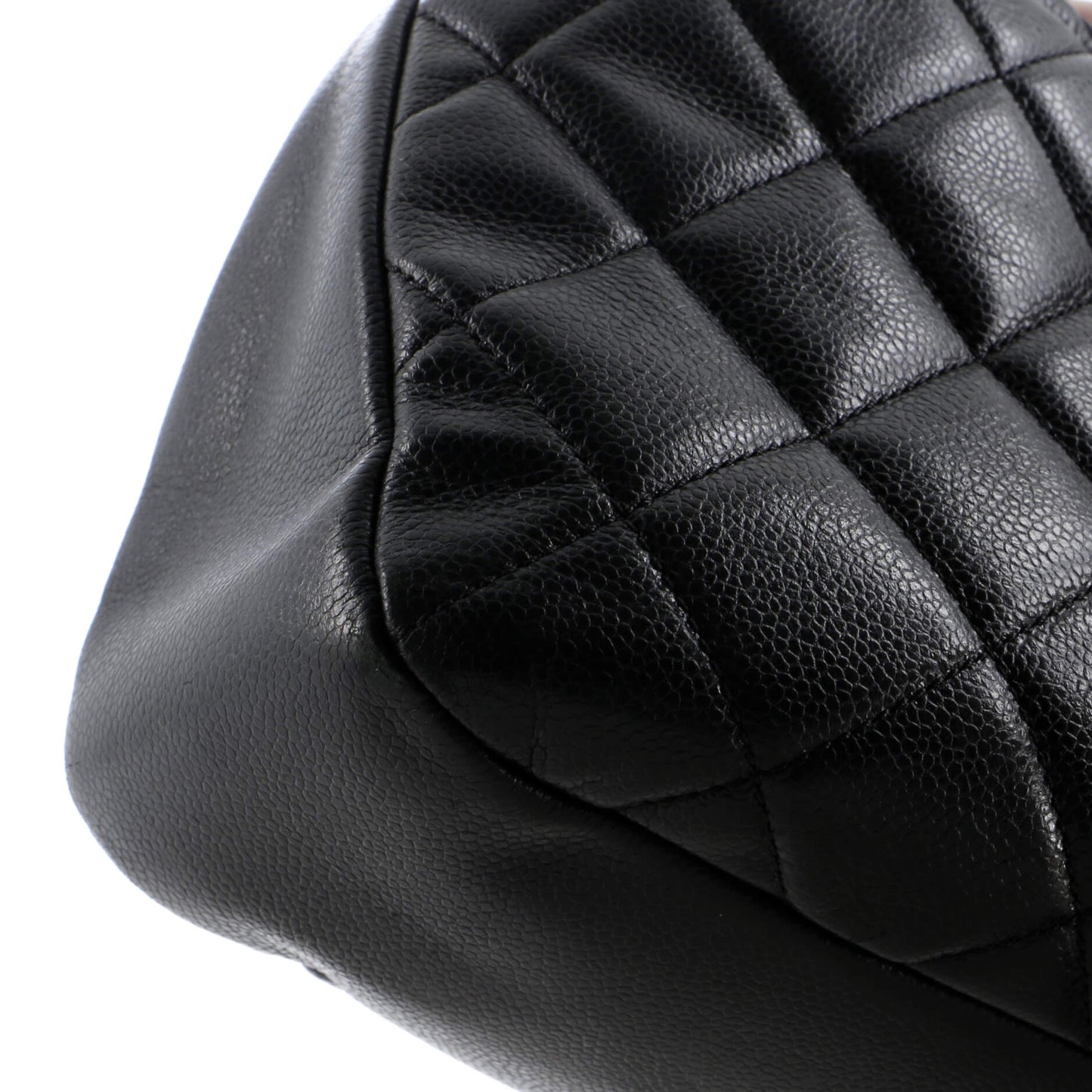 Timeless CC Soft Tote Quilted Caviar Large