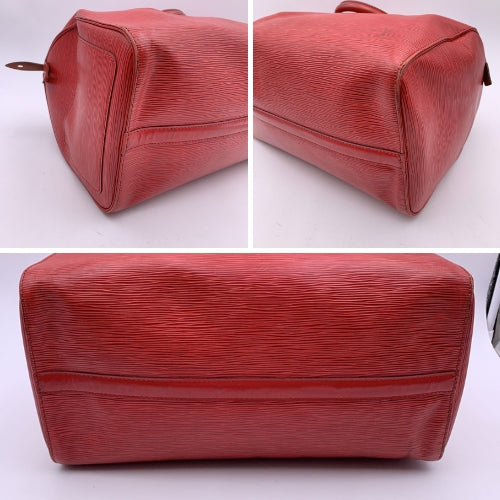 LOUIS VUITTON   Red Epi Leather Speedy 35 Boston Bag Handbag