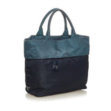 Blue Prada Tessuto Reversible Tote Bag