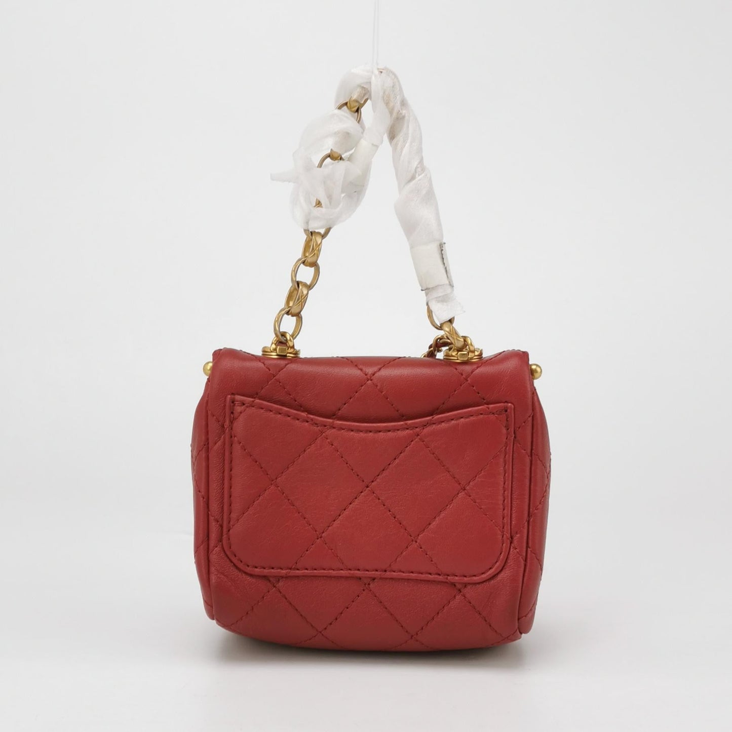Chanel Kiss Lock Clasp Bag Super Mini Red Lambskin Leather Gold-tone Hardware, 2020
