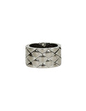 Chanel 18k White Gold Coco Crush Matelasse Thick Band Ring 52/6