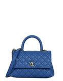 Chanel 2024 Blue Caviar Mini Coco Handle Flap Bag