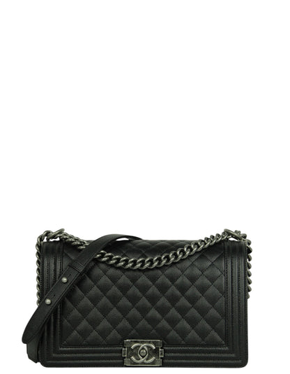 Chanel Black/Ruthenium New Medium Boy Bag