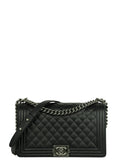 Chanel Black/Ruthenium New Medium Boy Bag