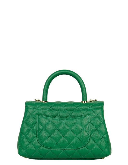 Chanel 2024 Green Caviar Mini Coco Handle Flap Bag