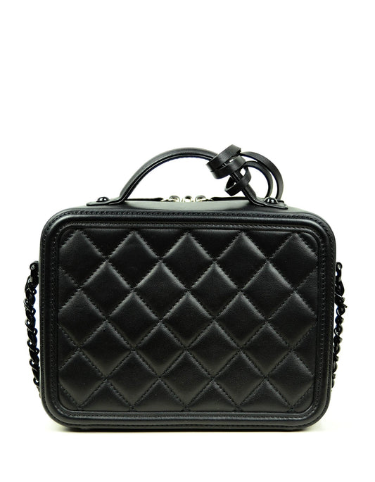 Chanel Incognito SO BLACK Small CC Filigree Vanity Case Crossbody Bag