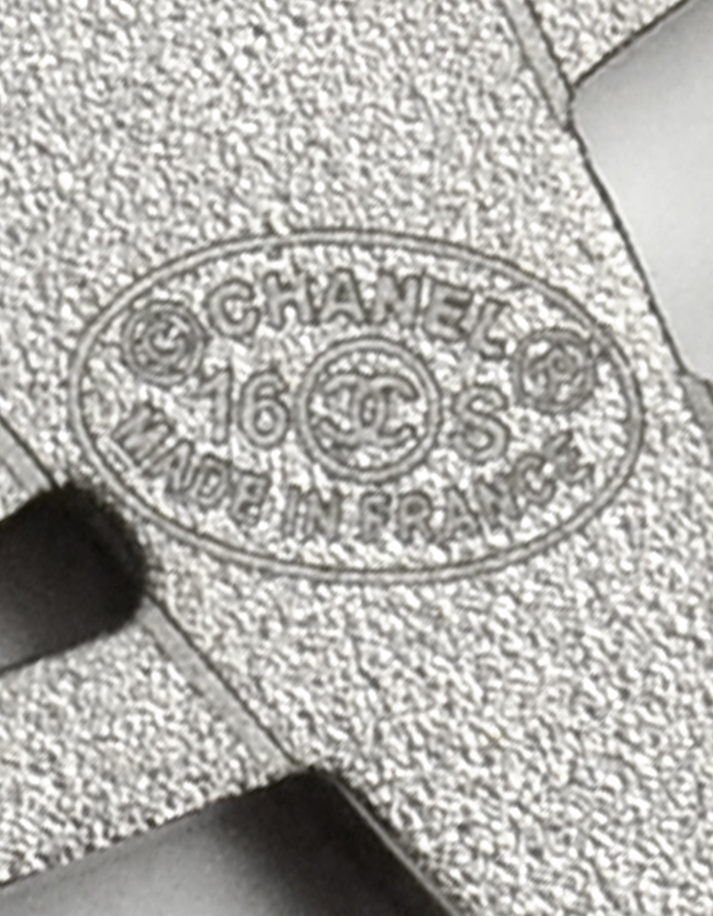 Chanel Two Planes Crystal CC Silvertone Brooch