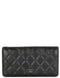 Chanel Black Caviar Leather Quilted Yen Wallet