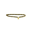 Chanel Black Leather Laced Goldtone Chainlink Belt with CC Medallion 34"