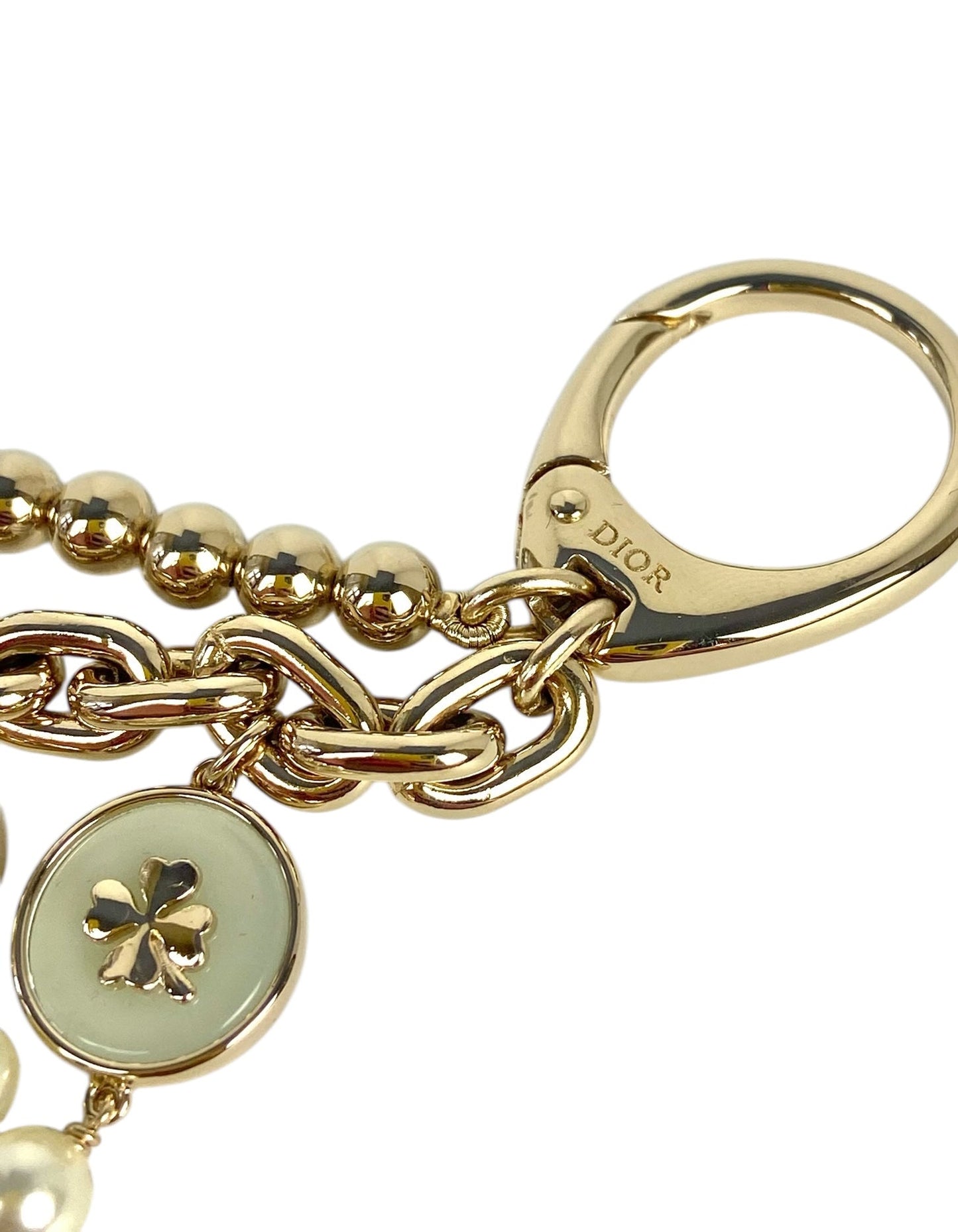 Dior Goldtone Charm Pearl Bag Charm