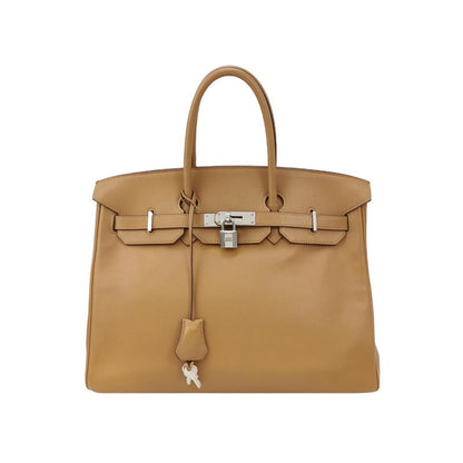 Hermes Birkin 35 Camel Calfskin Leather Silver-tone Palladium Hardware 2008