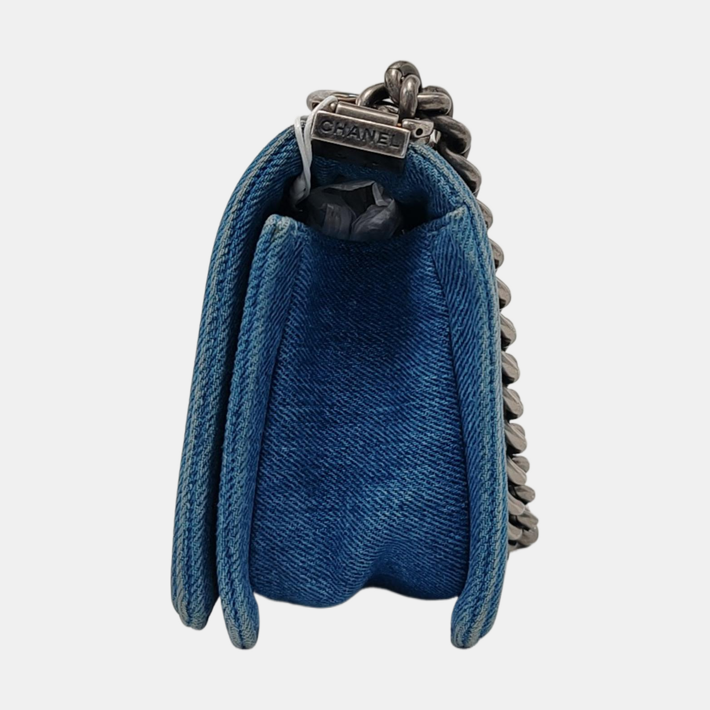Chanel Le Boy Small Denim Blue Jeans Silver Antiqued Hardware 2012-2013