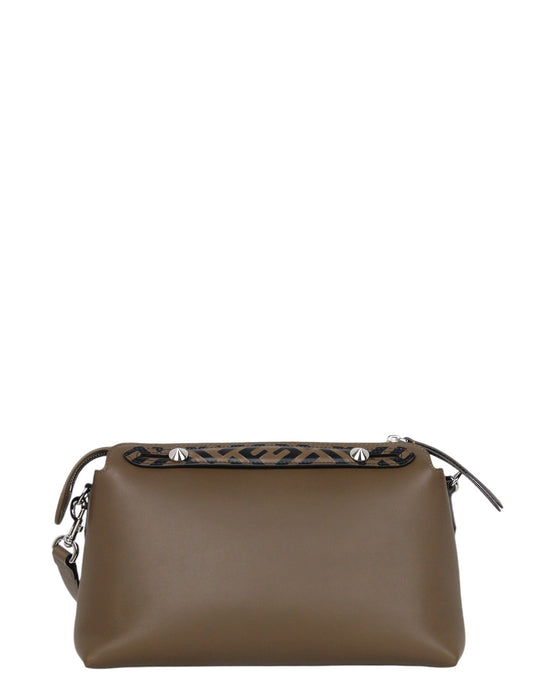 Fendi Brown Leather Monogram By The Way Medium Boston Bag