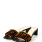 Fendi NEW Logo Print Velvet & Leather Mules sz 39.5