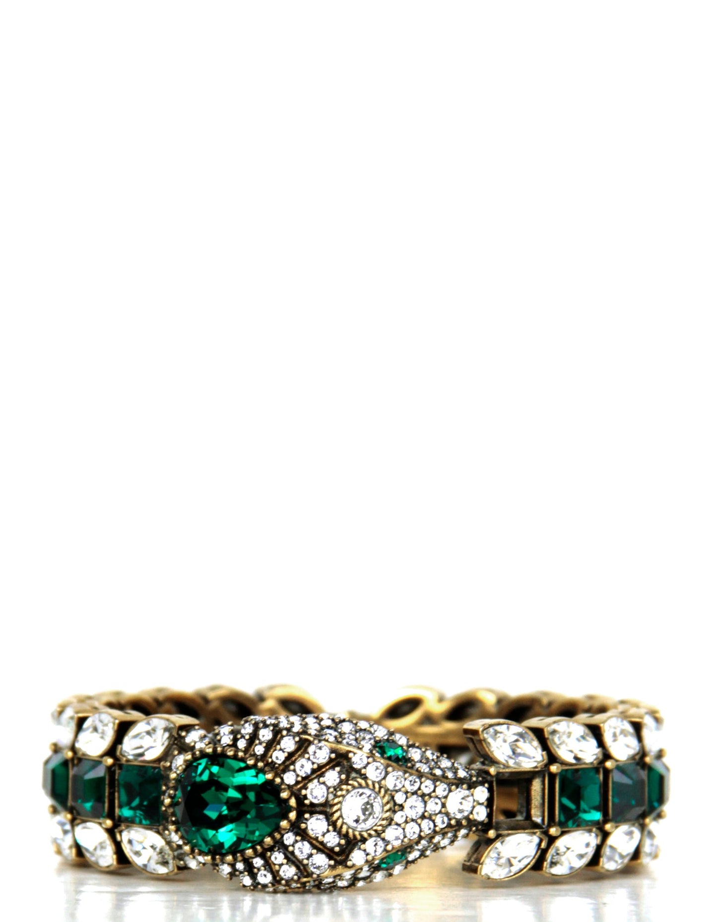 Gucci Green/White Crystal Snake Bracelet