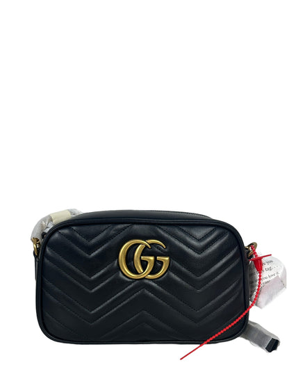 Gucci NEW Black GG Small Marmont Crossbody Bag