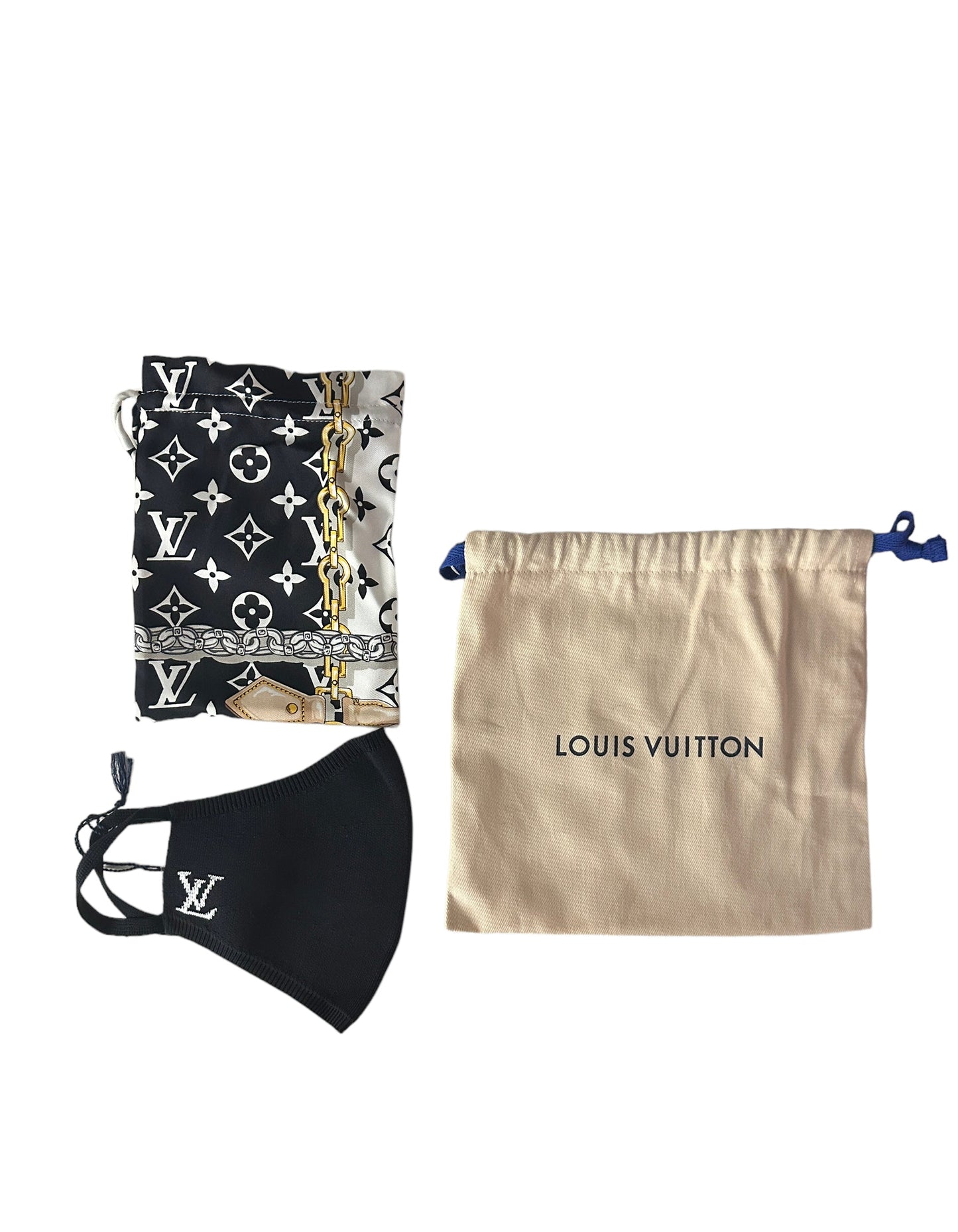 Louis Vuitton NWT Black Logo Face Mask