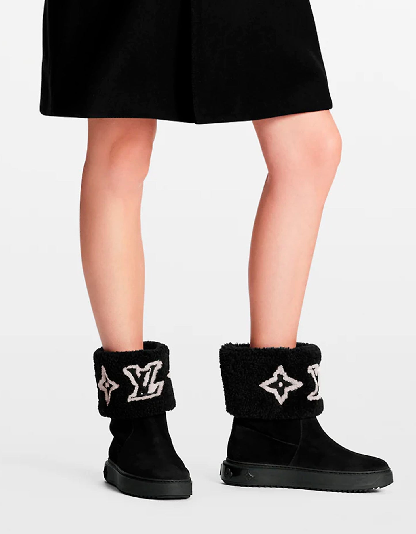 Louis Vuitton NEW Suede/Shearling Snowdrop Flat Ankle Boots sz 39