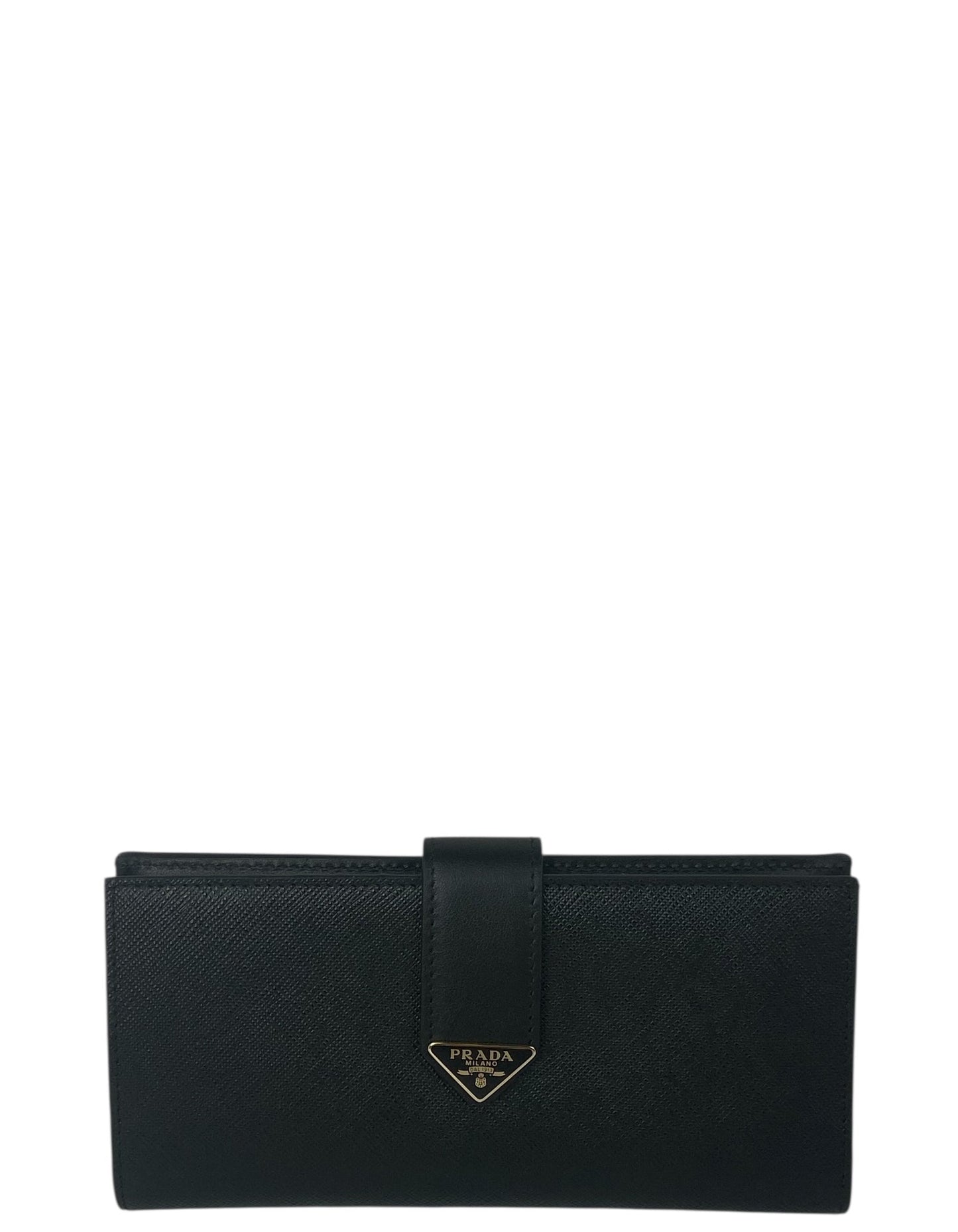 Prada Black Saffiano Long Wallet