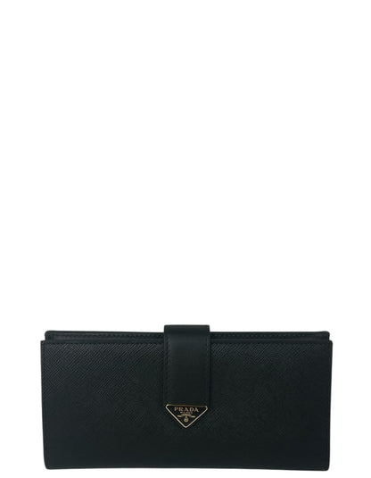 Prada Black Saffiano Long Wallet