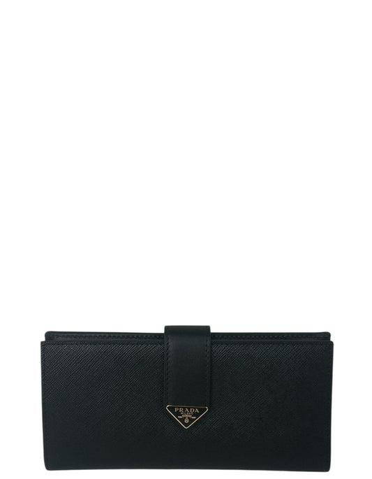 Prada Black Saffiano Long Wallet